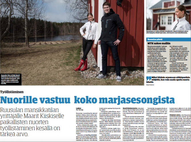 Nuorille vastuu marjasesongista (KSML 15.05.2017)